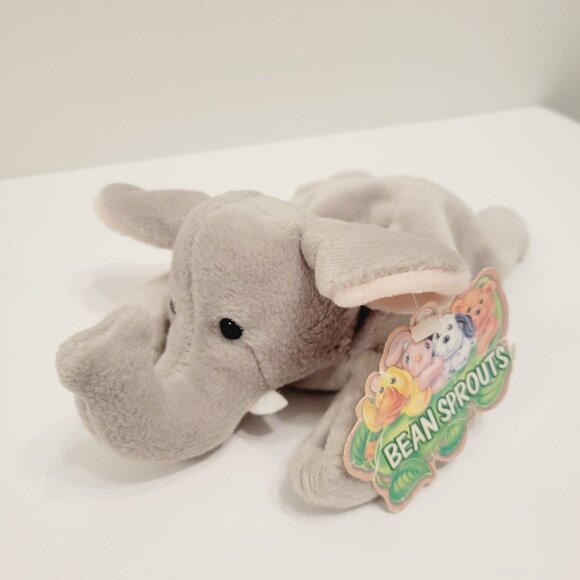 Vtg Jumbo the Elephant Beanie Bean Sprouts Plush Stuffed Animal Toy - Picture 1 of 4